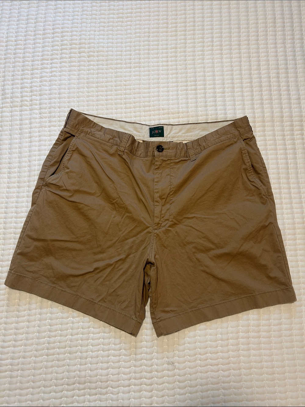 J. Crew Men’s Tan Portsider Flat Front Chino Shorts 38” Waist
